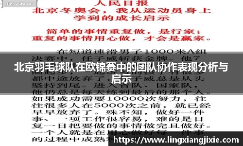 北京羽毛球队在欧锦赛中的团队协作表现分析与启示